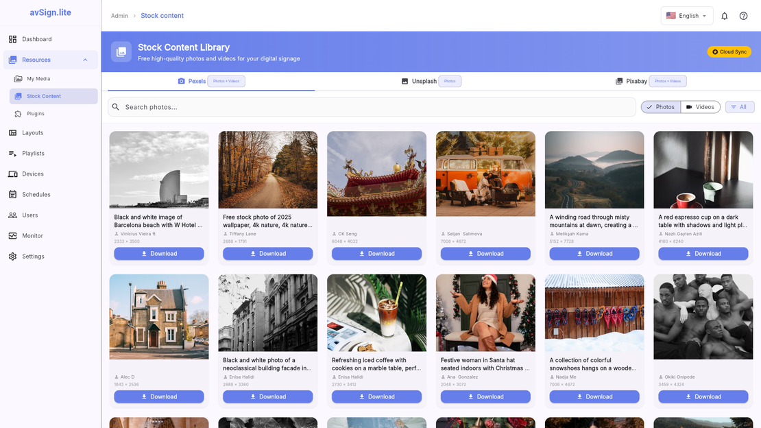 avSign.lite Stock Content - Access thousands of professional images